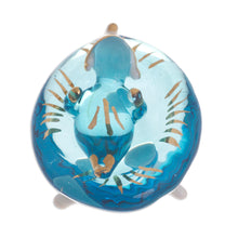 Load image into Gallery viewer, Blue Gilded Glass Nativity Scene from Peru (12 Piece) - Andean Festivity in Blue | NOVICA