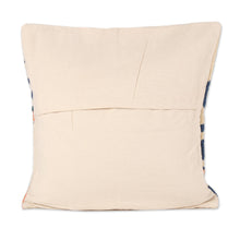 Load image into Gallery viewer, Blue Tree Embroidered Cotton Cushion Covers (Pair) - Swirling Tree | NOVICA