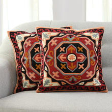 Load image into Gallery viewer, Embroidered Handwoven Cotton Cushion Covers (Pair) - Modern Art | NOVICA
