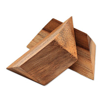 Load image into Gallery viewer, Handcarved Teak Wood Pyramid Puzzle from Java - Enchanting Pyramid | NOVICA