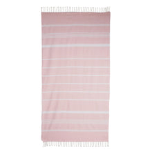 Load image into Gallery viewer, Handwoven Cotton Beach Towel in Blush from Guatemala - Fresh Relaxation in Blush | NOVICA