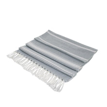 Load image into Gallery viewer, Striped Cotton Beach Towel in Celadon from Guatemala - Fresh Relaxation in Celadon | NOVICA
