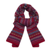 Load image into Gallery viewer, Striped 100% Alpaca Wrap Scarf Crafted in Peru - Andean Art | NOVICA