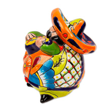 Load image into Gallery viewer, Talavera-Style Ceramic Figurine of a Mariachi with a Guitar - Guitar Mariachi | NOVICA