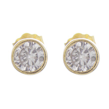 Load image into Gallery viewer, 18k Gold Plated Sterling Silver Stud Earrings from Peru - Golden Delight | NOVICA