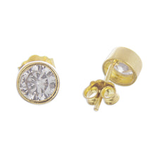 Load image into Gallery viewer, 18k Gold Plated Sterling Silver Stud Earrings from Peru - Golden Delight | NOVICA