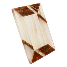 Load image into Gallery viewer, Modern Brown Onyx Photo Frame from Mexico (4x6) - Modern Lines in Brown | NOVICA