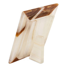 Load image into Gallery viewer, Modern Brown Onyx Photo Frame from Mexico (4x6) - Modern Lines in Brown | NOVICA