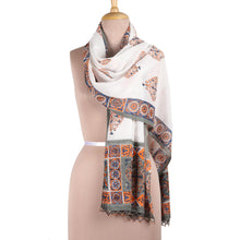Load image into Gallery viewer, Block-Printed Cotton Shawl from India - Mughal Glory | NOVICA