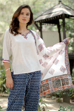 Load image into Gallery viewer, Block-Printed Cotton Shawl from India - Mughal Glory | NOVICA