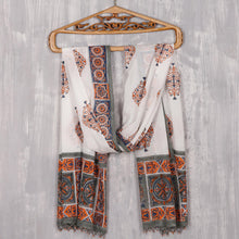 Load image into Gallery viewer, Block-Printed Cotton Shawl from India - Mughal Glory | NOVICA