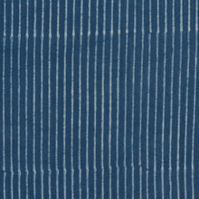 Load image into Gallery viewer, Striped Block-Printed Cotton Shawl in Indigo from India - Indigo Stripes | NOVICA