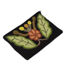 Load image into Gallery viewer, Embroidered Floral Wool Clutch from Peru - Queen Flower | NOVICA