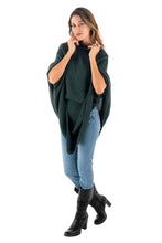 Load image into Gallery viewer, Knit Alpaca Blend Hooded Poncho in Moss from Peru - Adventurous Style in Moss | NOVICA