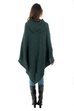 Load image into Gallery viewer, Knit Alpaca Blend Hooded Poncho in Moss from Peru - Adventurous Style in Moss | NOVICA