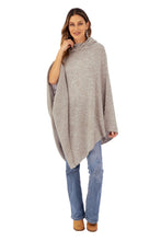 Load image into Gallery viewer, Knit Alpaca Blend Hooded Poncho in Taupe from Peru - Adventurous Style in Taupe | NOVICA