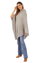 Load image into Gallery viewer, Knit Alpaca Blend Hooded Poncho in Taupe from Peru - Adventurous Style in Taupe | NOVICA