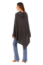 Load image into Gallery viewer, Knit Alpaca Blend Hooded Poncho in Graphite from Peru - Adventurous Style in Slate | NOVICA