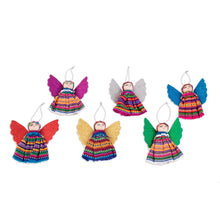 Load image into Gallery viewer, Cultural Cotton Angel Ornaments from Guatemala (Set of 6) - Quitapenas Angels | NOVICA
