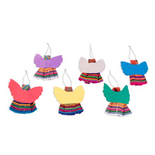 Load image into Gallery viewer, Cultural Cotton Angel Ornaments from Guatemala (Set of 6) - Quitapenas Angels | NOVICA