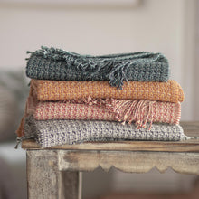 Load image into Gallery viewer, Bright Alpaca Blend Throw from Peru - Cozy Combination in Marigold | NOVICA