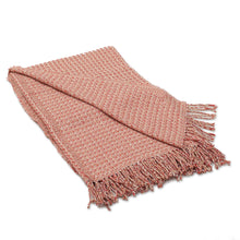 Load image into Gallery viewer, Warm Alpaca Blend Throw Crafted in Peru - Cozy Combination in Flame | NOVICA