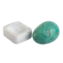 Load image into Gallery viewer, Egg-Shaped Chrysocolla Gemstone Figurine from Peru - Calming Ovus | NOVICA