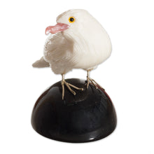 Load image into Gallery viewer, White and Black Onyx Gemstone Bird Sculpture from Peru - Bird of Peace | NOVICA