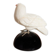 Load image into Gallery viewer, White and Black Onyx Gemstone Bird Sculpture from Peru - Bird of Peace | NOVICA