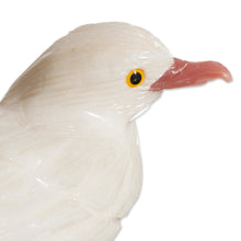 Load image into Gallery viewer, White and Black Onyx Gemstone Bird Sculpture from Peru - Bird of Peace | NOVICA