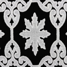 Load image into Gallery viewer, Two Embroidered Cotton Cushion Covers in Black and White - Midnight Royalty | NOVICA