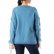 Load image into Gallery viewer, Knit Cotton Pullover in Cerulean from Thailand - Cool Cross in Cerulean | NOVICA