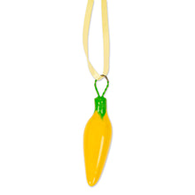 Load image into Gallery viewer, Yellow Ceramic Serrano Pepper Ornaments (Set of 4) - Serrano Peppers in Yellow | NOVICA