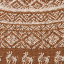 Load image into Gallery viewer, Cinnamon Brown and Ivory Diamond Motif Alpaca Blend Knit Hat - Alpaca Parade in Cinnamon | NOVICA