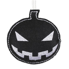 Load image into Gallery viewer, Black Wool Felt Halloween Ornaments from India (Set of 5) - Dark Halloween | NOVICA