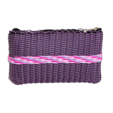 Load image into Gallery viewer, Recycled Handwoven Clutch in Eggplant from Guatemala - Harmony of Color in Eggplant | NOVICA