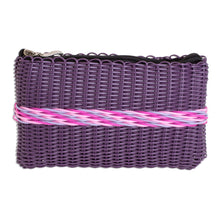 Load image into Gallery viewer, Recycled Handwoven Clutch in Eggplant from Guatemala - Harmony of Color in Eggplant | NOVICA