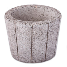 Load image into Gallery viewer, Striped Reclaimed Stone Flower Pot from Mexico - Plant Barrel | NOVICA