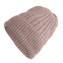 Load image into Gallery viewer, Dusty Rose Pink 100% Alpaca Soft Cable Knit Hat from Peru - Comfy in Pink | NOVICA