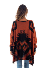 Load image into Gallery viewer, Black and Russet Alpaca Blend Poncho from Peru - Inca Contrast | NOVICA
