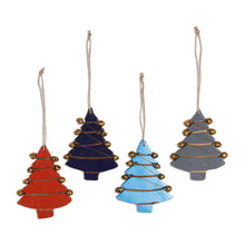 Load image into Gallery viewer, Mango Wood Tree Ornaments from India (Set of 4) - Tree Jingle | NOVICA