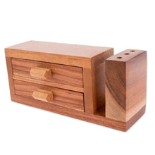 Load image into Gallery viewer, Handmade Cedar Wood Desk Organizer from Guatemala - Order and Harmony | NOVICA