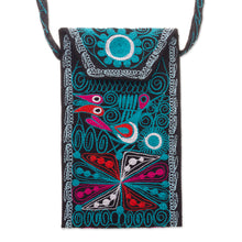 Load image into Gallery viewer, Embroidered Eyeglasses Bag in Black from Peru - Embellished Beauty in Black | NOVICA