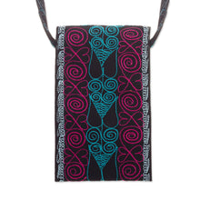 Load image into Gallery viewer, Embroidered Eyeglasses Bag in Black from Peru - Embellished Beauty in Black | NOVICA