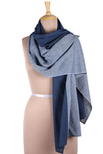 Load image into Gallery viewer, Indigo Viscose Shawl Crafted in India - Indigo Enchantment | NOVICA