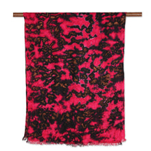 Load image into Gallery viewer, Cherry and Caramel Viscose Shawl Crafted in India - Blissful Fusion in Cherry | NOVICA