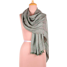 Load image into Gallery viewer, Checked Pattern Viscose Shawl Crafted in India - Delightful Checks | NOVICA