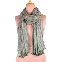 Load image into Gallery viewer, Checked Pattern Viscose Shawl Crafted in India - Delightful Checks | NOVICA