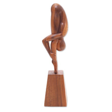 Load image into Gallery viewer, Hand-Carved Yoga-Themed Suar Wood Sculpture from Bali - Yoga Expert | NOVICA