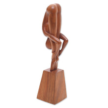 Load image into Gallery viewer, Hand-Carved Yoga-Themed Suar Wood Sculpture from Bali - Yoga Expert | NOVICA